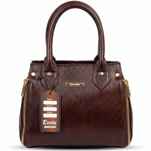 Grained Leather Branded Handbag